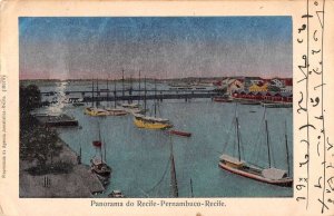 Pernambuco Recife Brazil Harbor View Birds Eye View Vintage Postcard AA53143