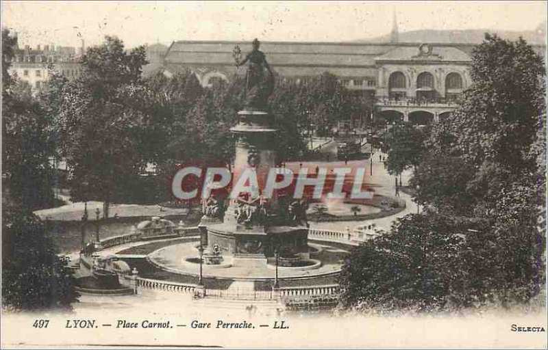 Postcard Old Lyon Place Carnot Gare Perrache