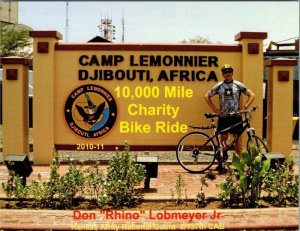 Djibouti, Africa  DON LOBMEYER JR~CAMP LEMONNIER Charity Bike Ride 4X6 Postcard