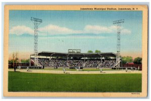 c1940's Baseball Game Jamestown Municipal Stadium Jamestown New York NY Postcard 