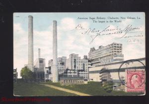 NEW ORLEANS LOUISIANA WORLD'S LARGEST SUGER REFINERY VINTAGE POSTCARD LA.