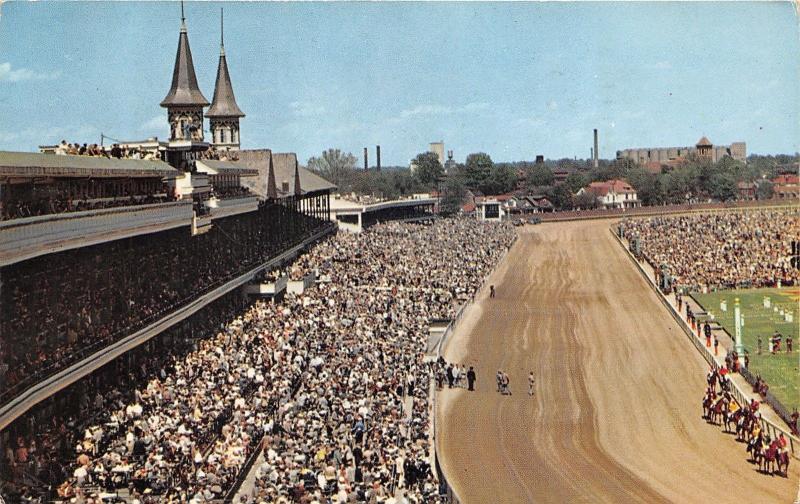 Louisville Kentucky Derby~Churchill Downs~Horses on Track~Crowd in Grandstand~Pc