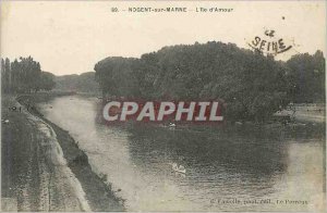 Old Postcard Nogent sur Marne The Island of Love