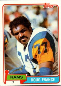 1981 Topps Football Card Doug France Los Angeles Rams sk60423