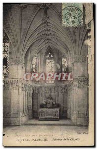 Old Postcard Chateau d & # 39Amboise Inside the chapel