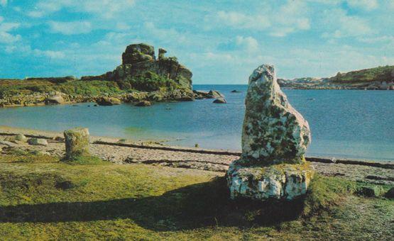 Sir Cloudesley Shovells Grave at Porthellick Bay St Marys Scilly Postcard