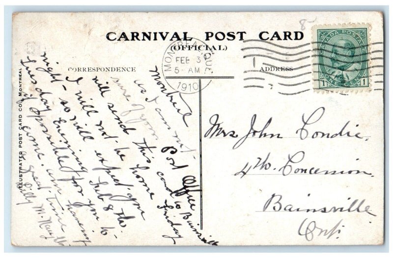 1910 Ice Palace Montreal Quebec Canada Posted Antique Carnival Postcard