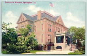 Springfield Illinois~Governor's Mansion~Mansard Roof~Stone Porch~c1910 VO Hammon