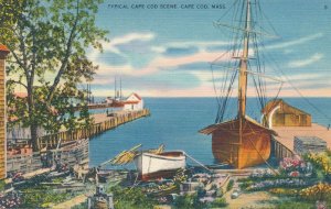 Typical Cape Cod Scene, Massachusetts - Quaintness and Beauty - Linen