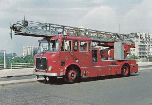 Merryweather Hydraulic Turntable Ladder Fire Engine Brigade Postcard