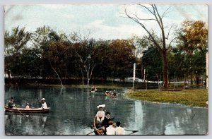 Boating Canoeing At The Park Recreational Place Picnic Adventure Postcard