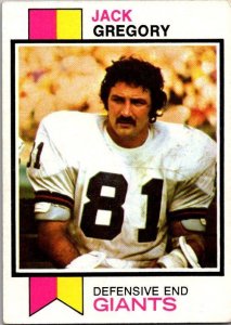 1973 Topps Football Card Jack Gregory New York Giants sk2418