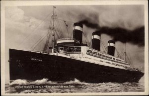 WWI Disaster Ill-Fated U.S. Lines S.S. Leviathan Steamer Disaster Postcard