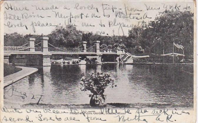 Massachusetts Boston Bridge At Public Garden 1907