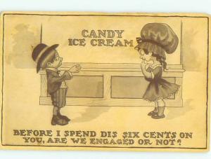 Pre-Linen Comic GIRL WANTS BOY TO BUY HER CANDY AND ICE CREAM AB8401