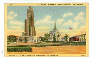 PA - Pittsburgh. Univ. of Pittsburgh, Heinz Chapel & Foster Memorial ca 1935