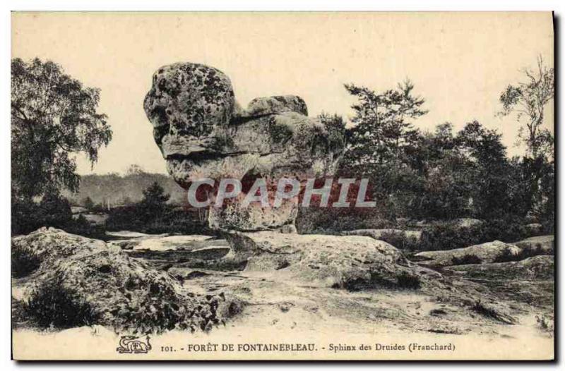 Old Postcard Dolmen Menhir Forest of Fontainebleau Sphinx druids Franchard