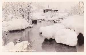 Alaska Valdez Snow Scene Real Photo