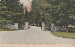 Entrance to Wadsworth Home - Geneseo NY, New York - pm 1908 - DB