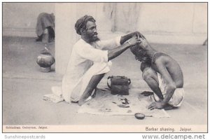 Barber Shaving Man's Head Jaipur India