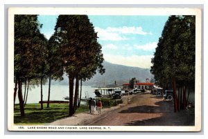 Vintage 1920s Postcard Lake Shore Road & Casino, Lake George, NY