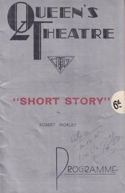 Short Story Marie Tempest Queens Old London Theatre Programme
