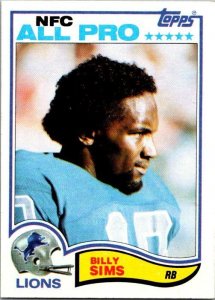 1982 Topps Football Card Billy Sims All Pro Detroit Lions sk8926