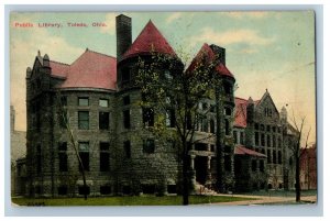 1911 Public Library Building Toledo Ohio OH Posted Antique Postcard 