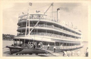 RPPC Old Steamer, President, St Louis, MO,Mississippi River,Old Post Card