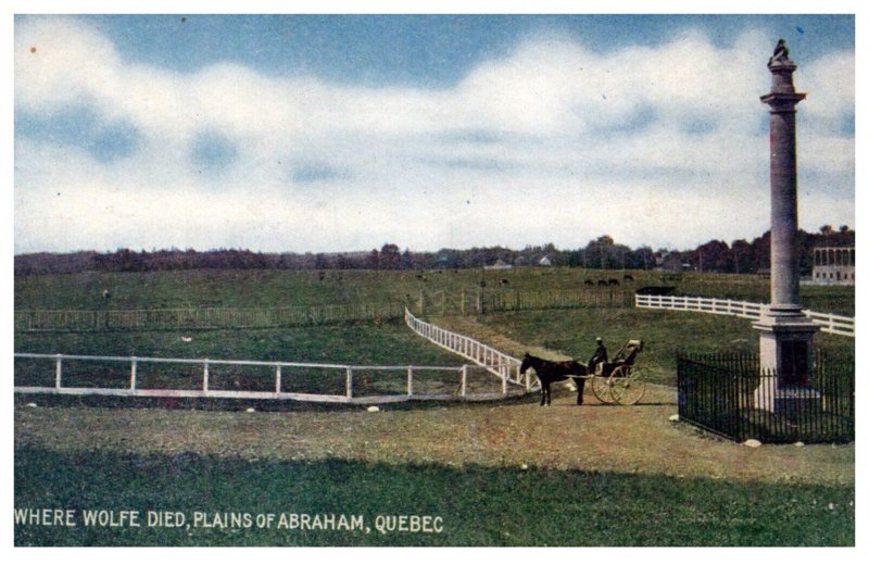 Canada  Quebec Plains of Abraham Where Wolf Died