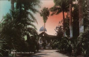 San Jose Costa Rica Asilo Chapui Chapel Tinted Real Photo Vintage Postcard