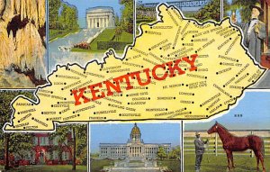 Kentucky USA Maps Writing on Back 