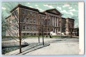 c1905 Boston Massachusetts Vintage Postcard South High School Exterior Building