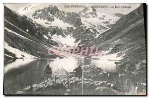 Old Postcard The Pyrenees Cauterets Lake Estom