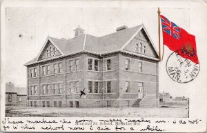 Medicine Hat AB Montreal St School c1906 Duplex Cancel Postcard H60 *as is