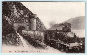 LAC DU BOURGET, France ~ Train St. Innocent's Tunnel ROCHERS de BRISON  Postcard