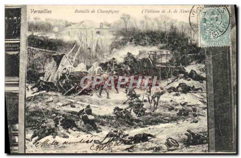 Postcard Old Versailles Army Battle of Champigny