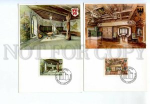 440811 Liechtenstein 1981 year set of First Day maximum cards Gutenberg Castle