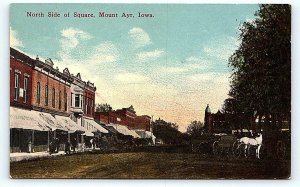 MOUNT AYR, IA Iowa ~ STREET SCENE North Side of Square Ringgold County  Postcard