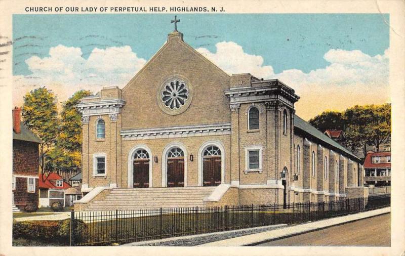 Highlands New Jersey Lady Of Perpetual Help Church Antique Postcard K106329