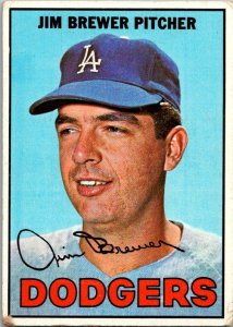 1967 Topps Baseball Card Jim Brewer Los Angeles Dodgers sk2141