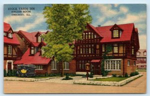 CHICAGO, IL Illinois~ Roadside STOCKYARDS INN c1950s Curt Teich Linen Postcard