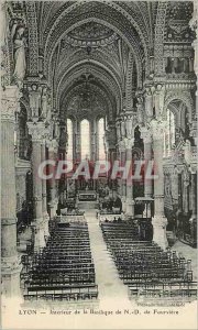 Postcard Old Lyon Interior of the Basilica of N D Fourviere