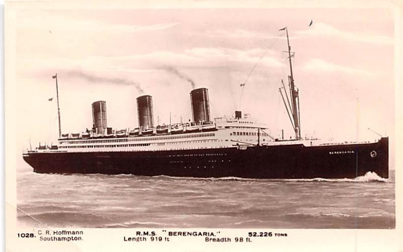 RMS Berengaria White Star Line Cunard Ship Unused 