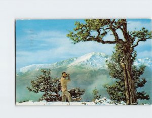 Postcard Pikes Peak In Winter, Colorado