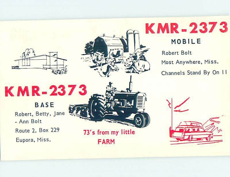 Pre-1980 RADIO CARD - Europa - Near Duck Hill & Starkville & Winona MS AH0981