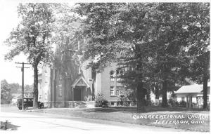 Jefferson Ohio Congregational Church Real Photo Antique Postcard K48941