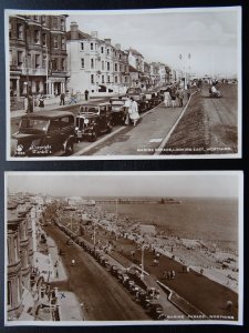 West Sussex 2 x WORTHING Highlighting THE KINGWAY HOTEL c1940s RP Postcard