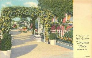 1930s Virginia Hotel Monroe Louisiana roadside Teich linen postcard 1572