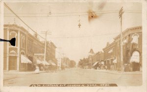 F43/ York Nebraska RPPC Postcard 1909 Lincoln Avenue Stores